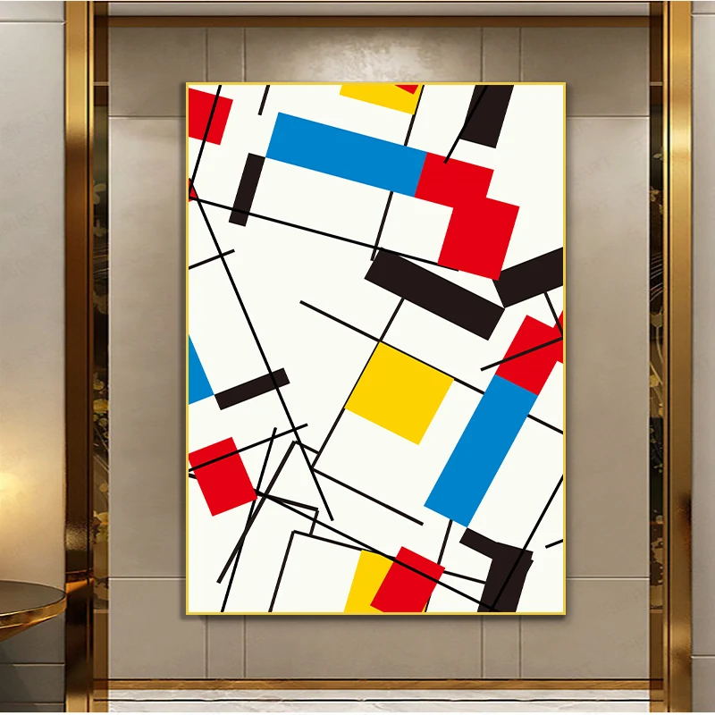 Pittura Astratta Griglia Immagine Di Piet Cornelies Mondrian Modern Canvas Prints Poster Wall Art Living Room Cuadros Home Decor