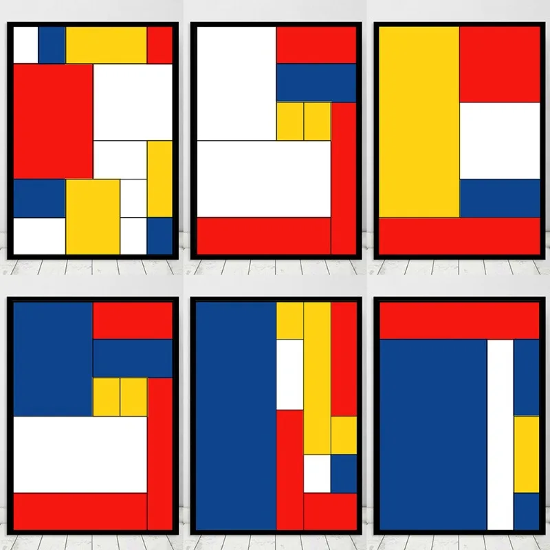 Famose Immagini Della Griglia Della Pittura Di Piet Cornelies Mondrian Canvas Painting Poster E Print Wall Art Per La Decorazione Della Stanza Cuadros