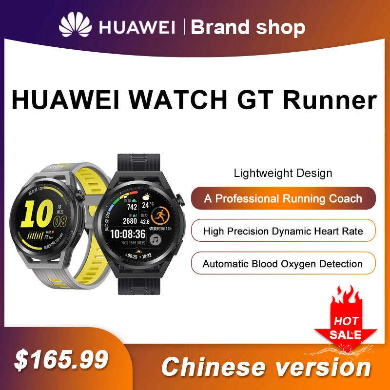 Originale Huawei Watch Gt Runner Smartwatch Orologi Impermeabili Programma Di Corsa Scientifica Spo2 Marathon Runway-Level Locking