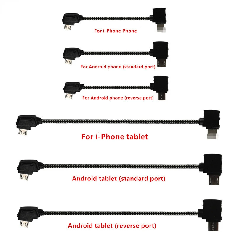 Cavo Dati Telecomando Linea Tablet Telefono Linea Nylon Per Dji Mavic Pro / Air / Mavic 2 Pro Zoom /Mavic Mini /Mini Se Drone