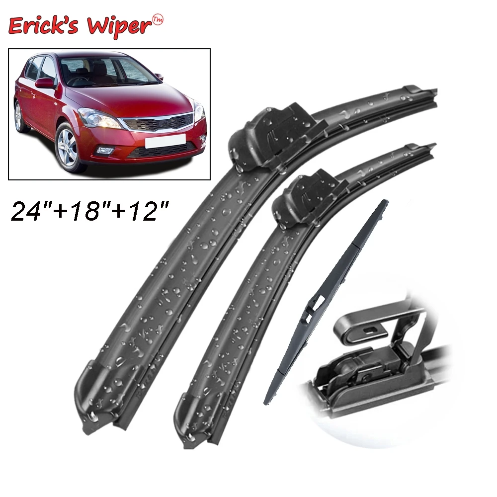 Erick Delle Tergicristallo Anteriore E Posteriore Wiper Blades Set Kit Per Kia Cee 'D Ceed Ed. 2010-2012 Parabrezza Parabrezza 24 "+ 18" + 12"
