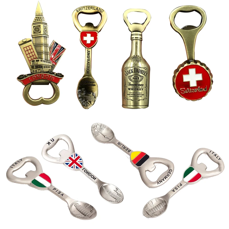 Creativo Apribottiglie Magneti Per Frigorifero In Metallo Cucina Decorazioni Per La Casa Londra Francia Souvenir Di Viaggio Regalo Adesivo Magnetico P