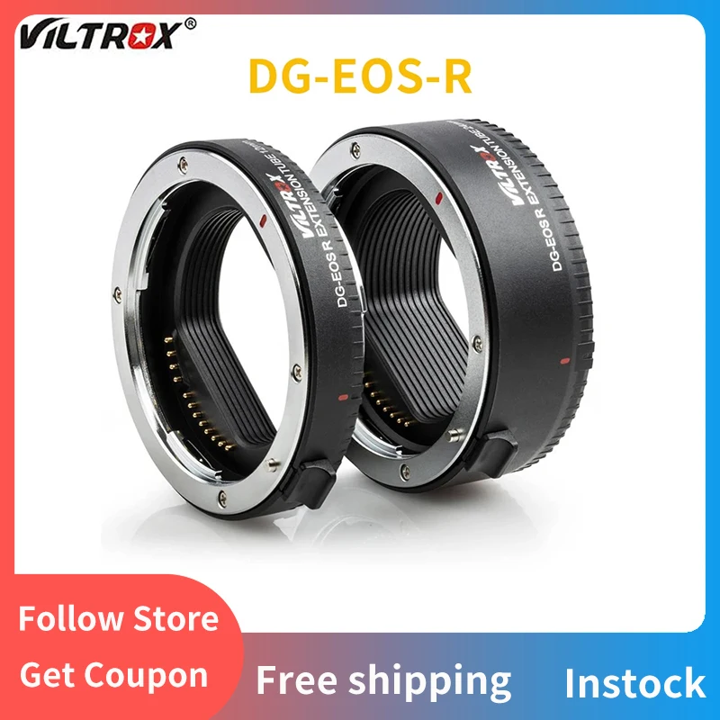 Viltrox Dg-Eos R Auto Focus Macro Extension Tube Lens Adapter Ring 12Mm + 24Mm Full Frame Per Fotocamera Canon Rp R3 R5 R6