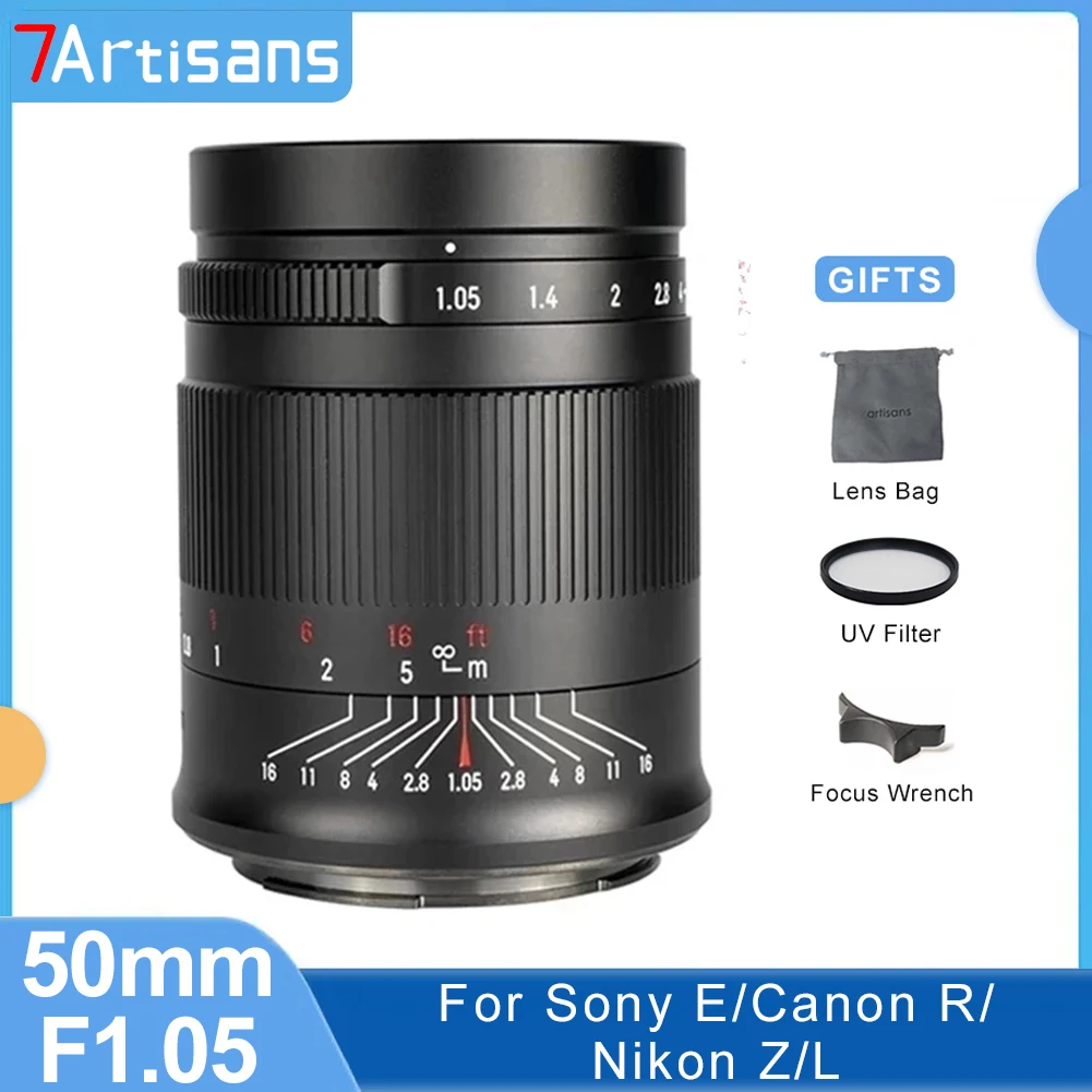 7 Artigiani 7 Artigiani 50Mm F1.05 Full Frame Grande Apertura Prime Lens Per Sony A7R3 M3 M2/Canon R5 R6 Eos R Nikon Z5 Z6 Z7Ii
