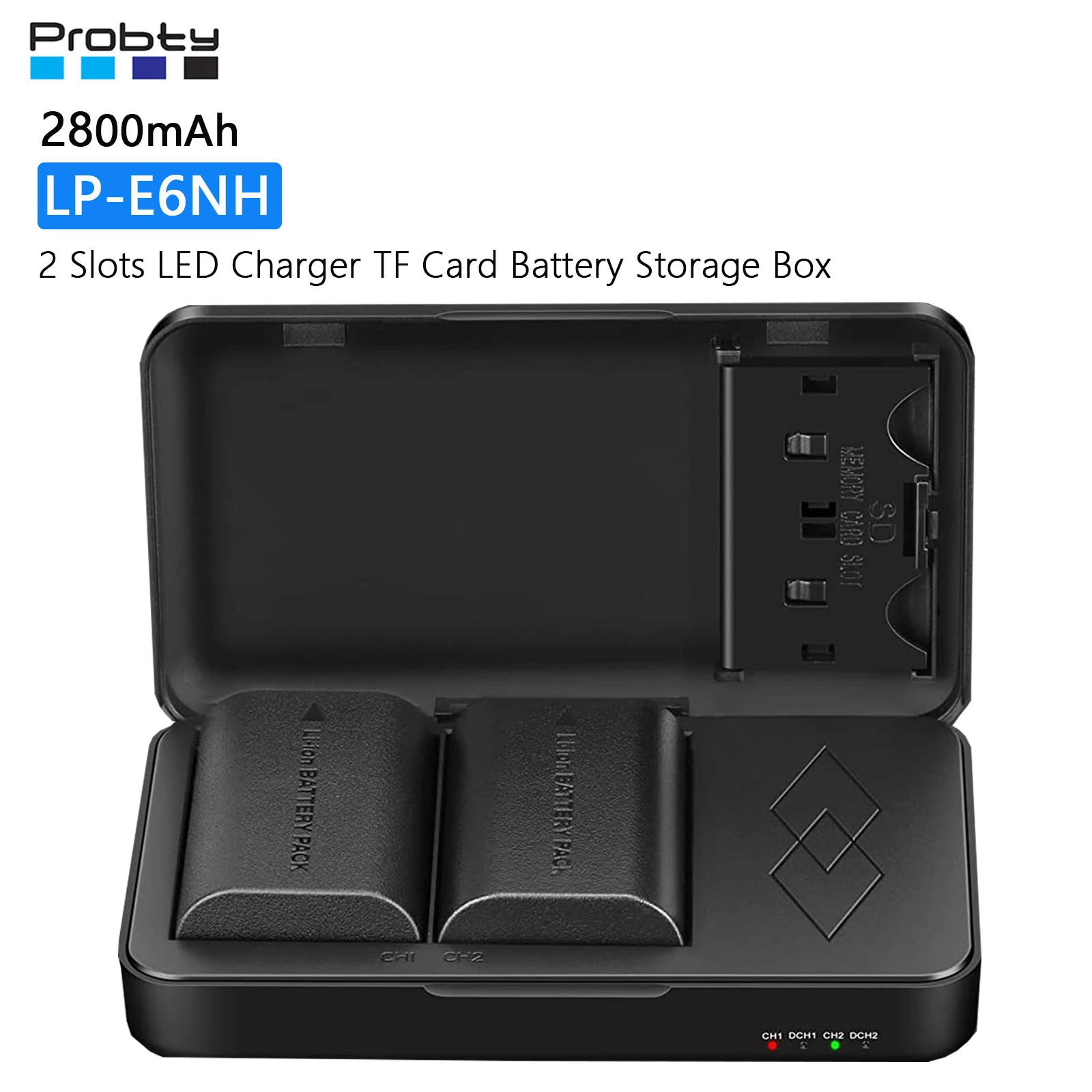 Lp-E6Nh Batteria Ricaricabile Con Custodia Per Caricabatterie Per Canon Eos R7, Eos R5, Eos R6 R6 Ii, Eos R, 5D Ii Iii Iv, 6D, 6D Ii, 7D, 7D Ii