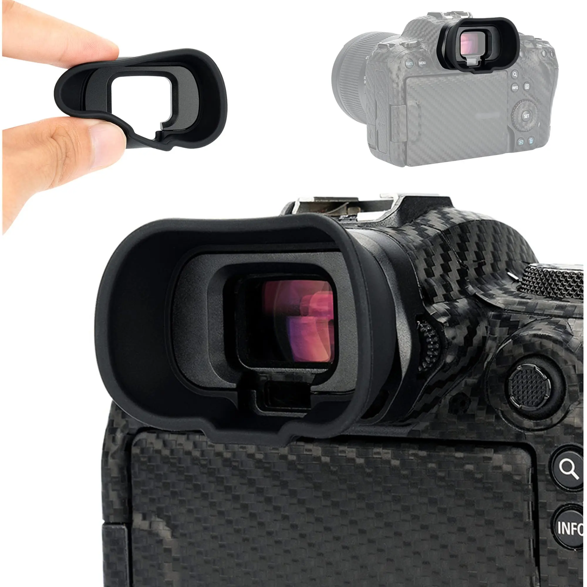 Eos R6 Mark Ii R6 R5 R5C Eyecup Oculare Soft Silicon Fotocamera Estesa Eye Cup Mirino Per Canon Eos R5 R5C R6 R6 Mark Ii