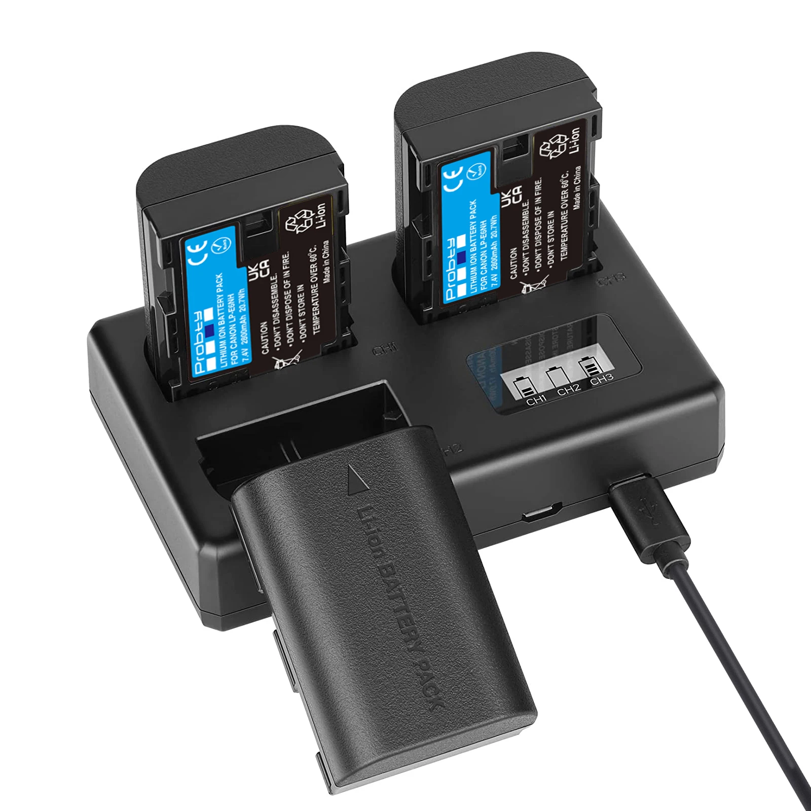 Lp-E6Nh Lp-E6N Batteria E Caricabatterie Lcd Per Canon Eos R Eos R5 Eos R6 Eos R6 Ii Eos R7 Eos 60D Eos 80D Eos 6D Ii Eos 7D Eos 70D