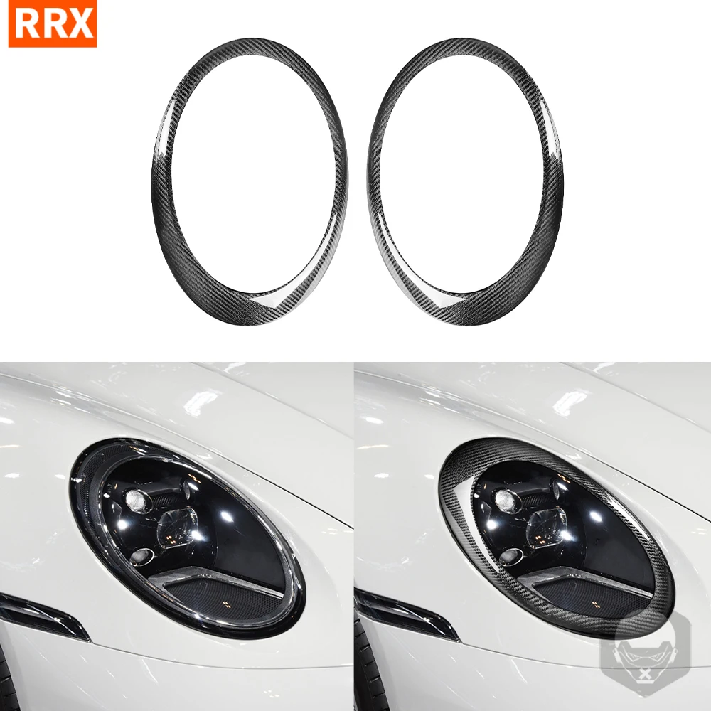 Per Porsche 997 911 Gt3 2005-2011 Faro Sopracciglio Palpebra Ciglia Vera Fibra Di Carbonio Automobile Esterna Refit Parts