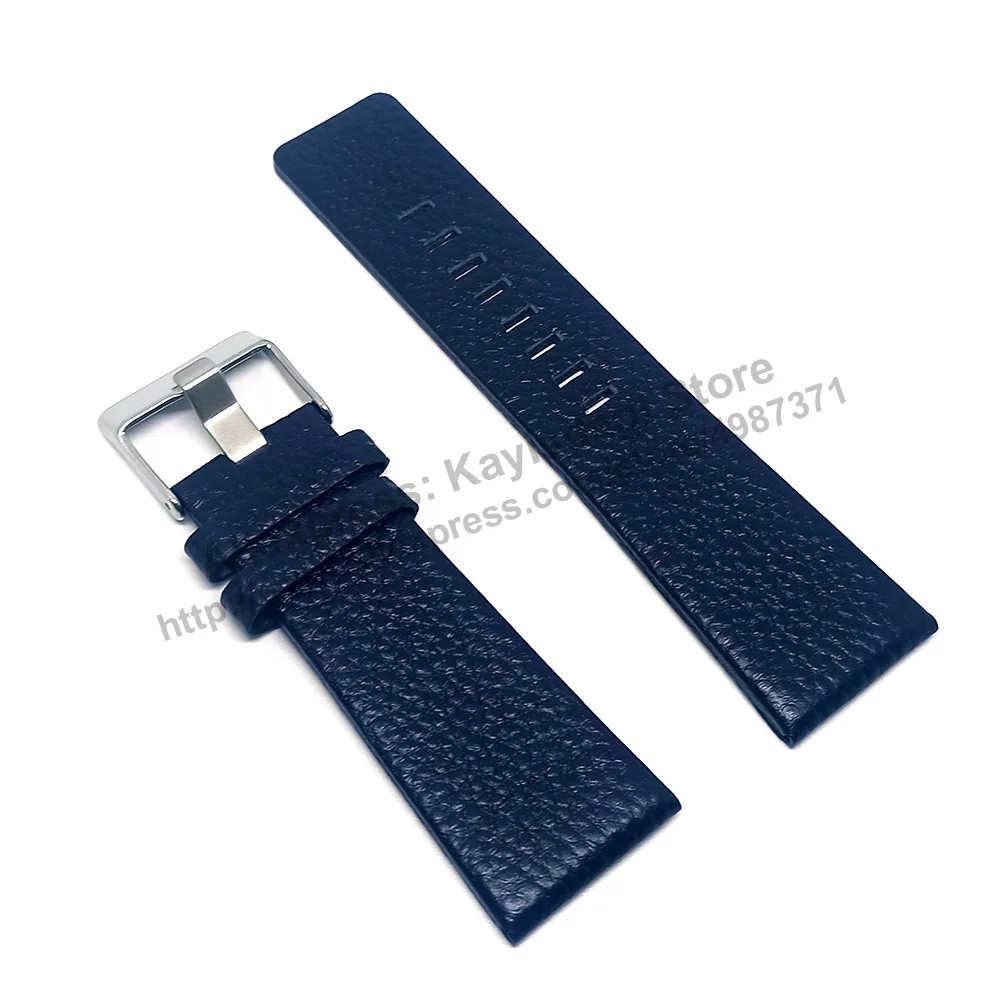 Cinturino Per Cinturino In Vera Pelle Blu Navy Da 28Mm Comp. Diesel Dz1575 Franchise -57 , Dz7464 Clasher , Dz7414 Dz7434 Mr Daddy 2.0