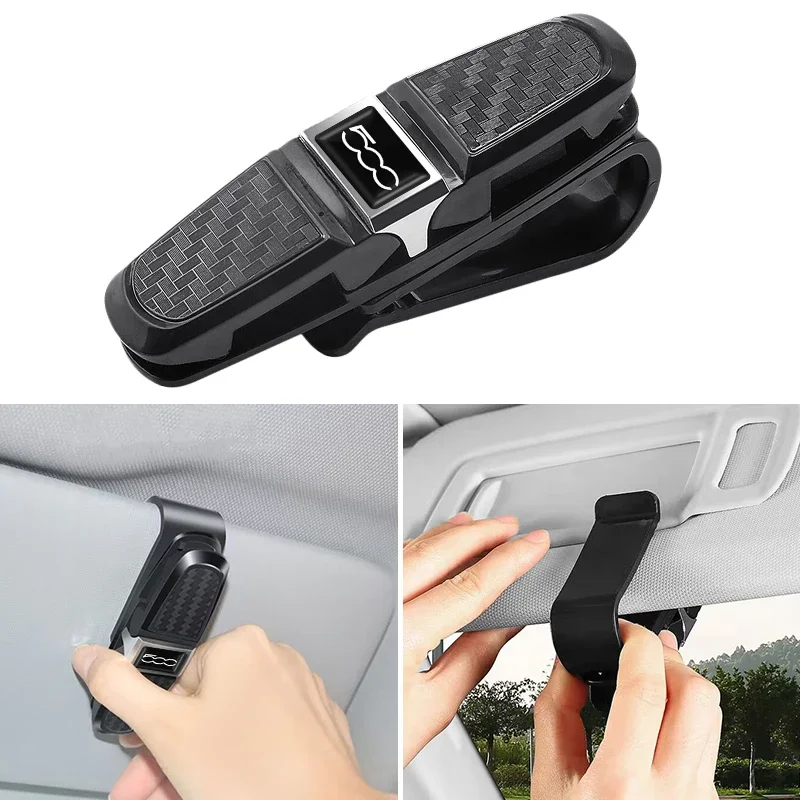 1 Pz Car Eyeglass Holder Occhiali Clip Di Stoccaggio Accessori Per Fiat 500 Abarth Fr Grande Punto Croma 194 Stilo Palio Bravo Doblo