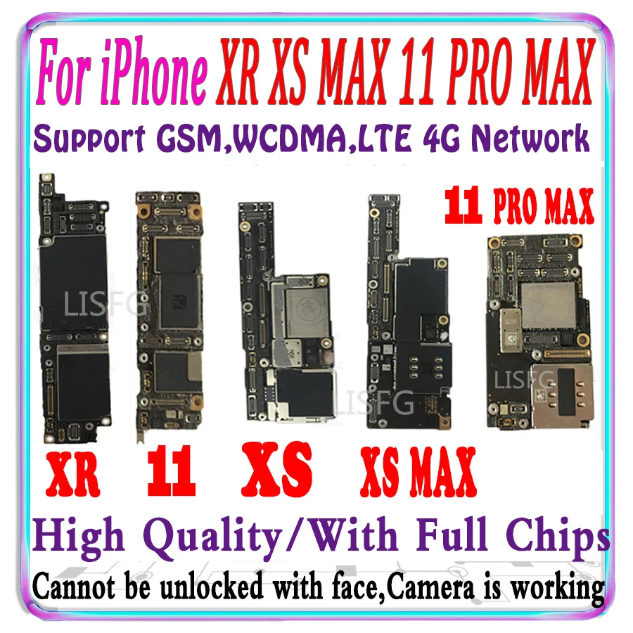 Alta Qualità Per Iphone 11 Pro Max & Xs & Xr & Xs Max Scheda Madre 256Gb 128Gb 64Gb Scheda Logica Con Aggiornamento Supporto Sistema Ios