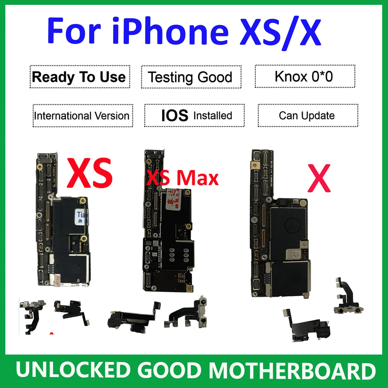 Per Scheda Madre Iphone X Xs Con Face Id Sbloccato, Originale Per Scheda Logica Iphone Xs Max Icloud Free 64Gb 256Gb 512G