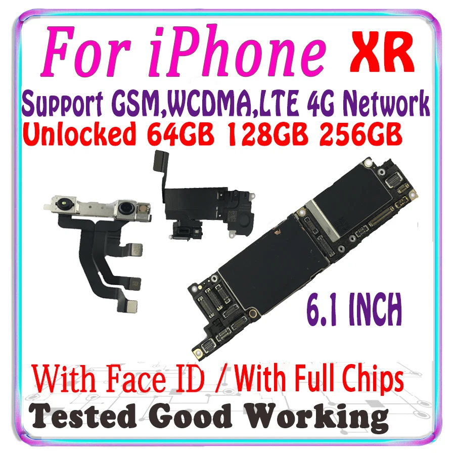 Icloud Gratuito Sbloccato Per Scheda Madre Iphone Xr Con Face Id 256Gb 128Gb 64Gb Per Iphone Xr X R Scheda Logica Buona Piastra Testata