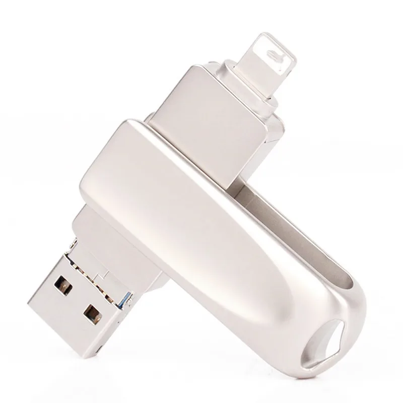 Pen Drive 32Gb 64Gb 128Gb 256Gb Metallo Otg Usb Flash Drive Pendrive Memoria Esterna Per Iphone X 8 7 6S Plus 5S Ipad Macbook