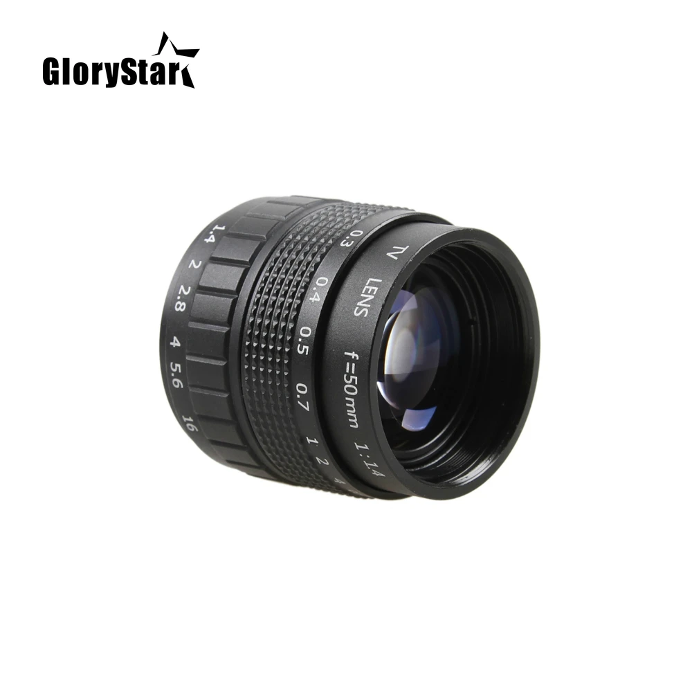Glorystar 50Mm F1.4 Cctv Tv Movie Lens + C Mount + Macro Ring Per Pentax Q / Q10 / Q7 / Q-S1 C-Pq