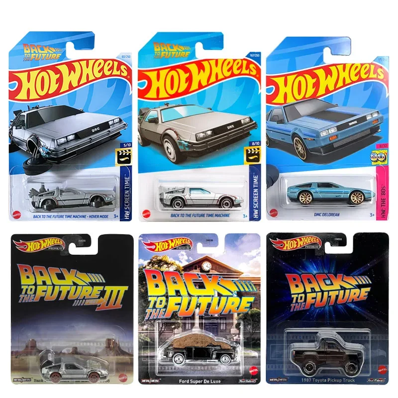 Hot Wheels Back To The Future Iii Time Machine 1955 87 Toyota Pickup Truck Ford Super De Luxe Dmc Delorean 1:64 Diecast Car Toy
