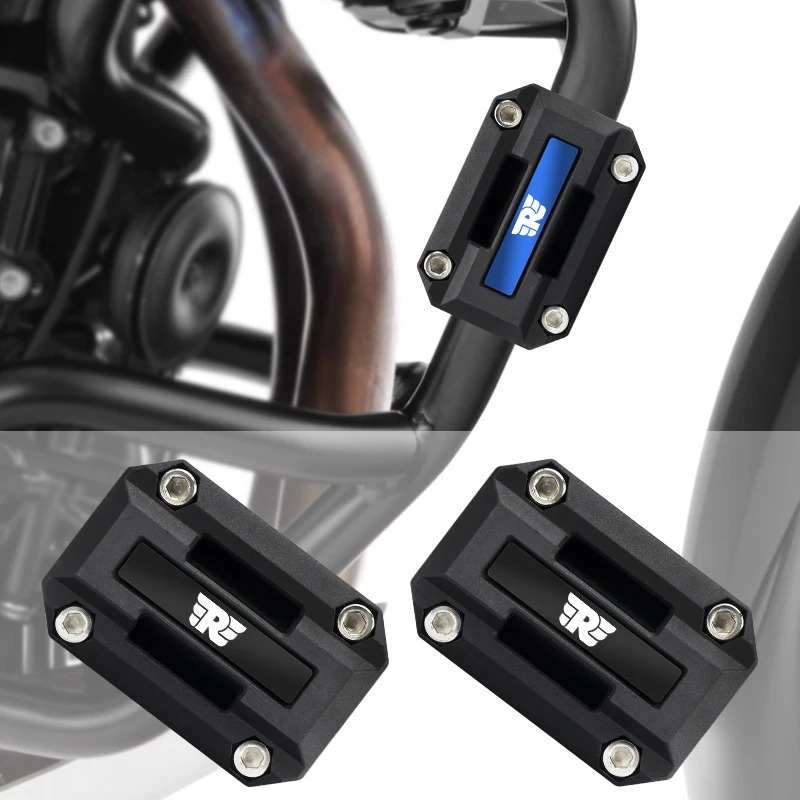 2Pcs Blocco Paraurti Motore Blocco Protezione Motore Crash Bar Per Royal Enfield Bullet/Meteor/Classic 350 500 Interceptor 650 Himalayan