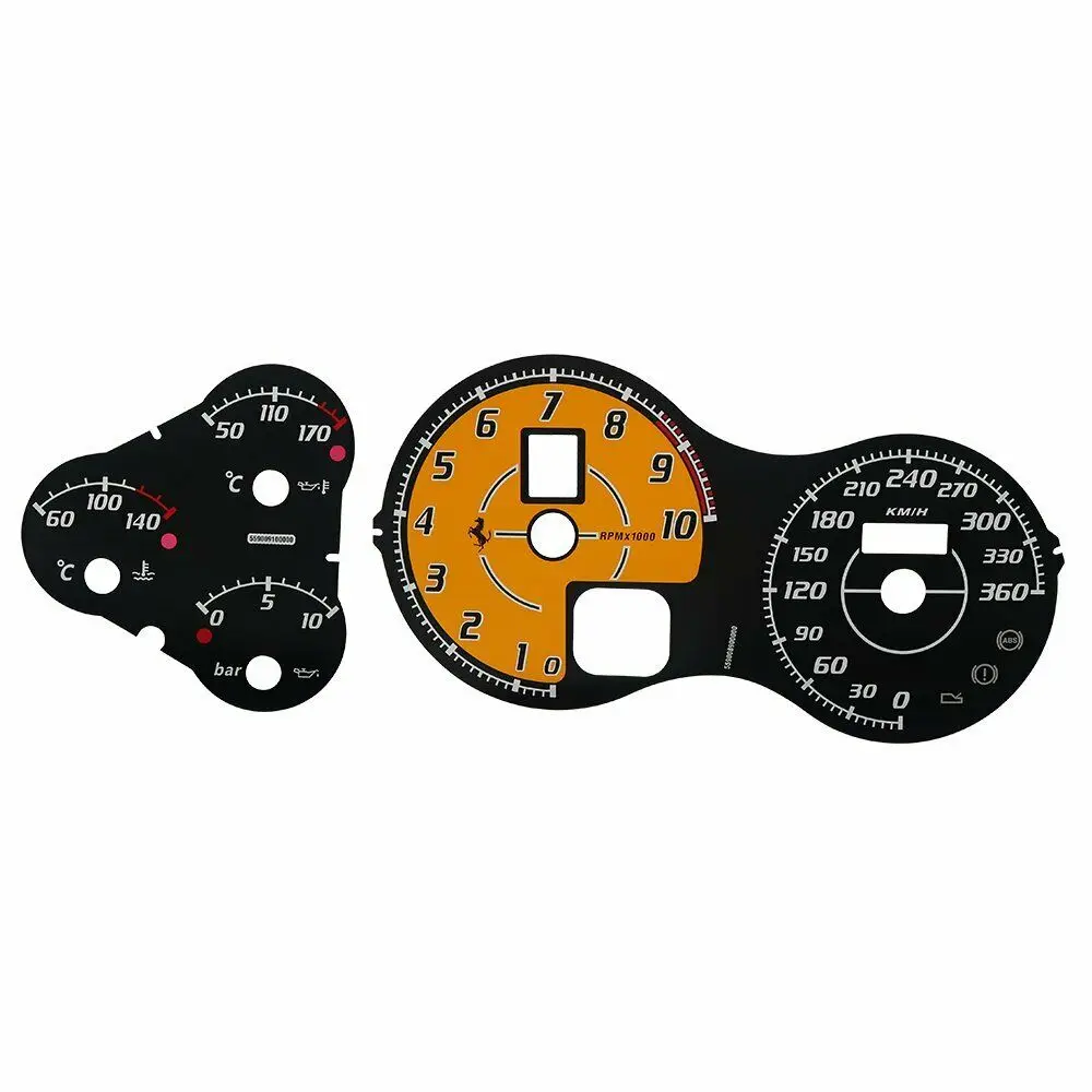 Speedo Gauge Face Retrofit Per Ferrari F360 F430 F430 05-09 Scuderia Spider Strumento Cluster Overlay 360 Km/H