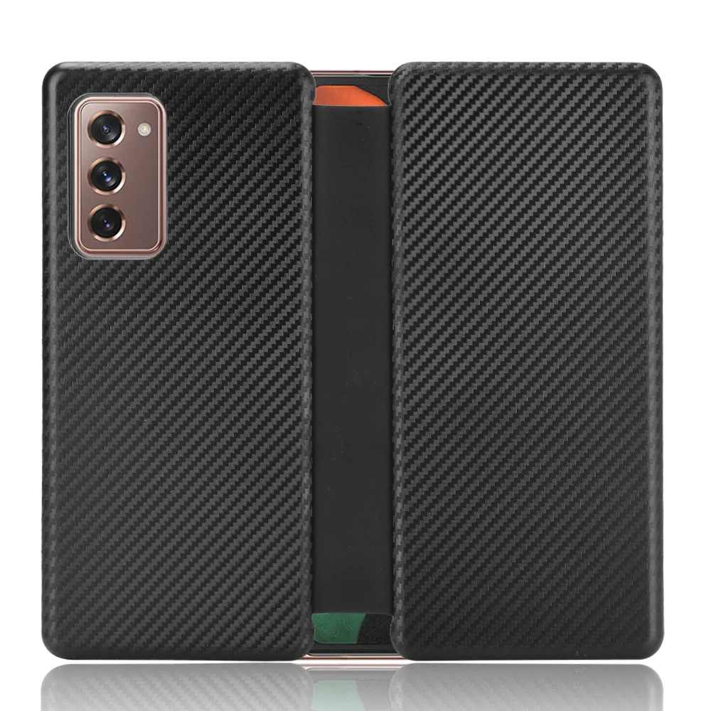 Nuovo Stile Per Samsung Galaxy Z Fold 2 5G Custodia In Fibra Di Carbonio Flip Custodia In Pelle Per Samsung Galaxy Z Fold2 Fold2 Fold 2 Folder 2 5G Ca