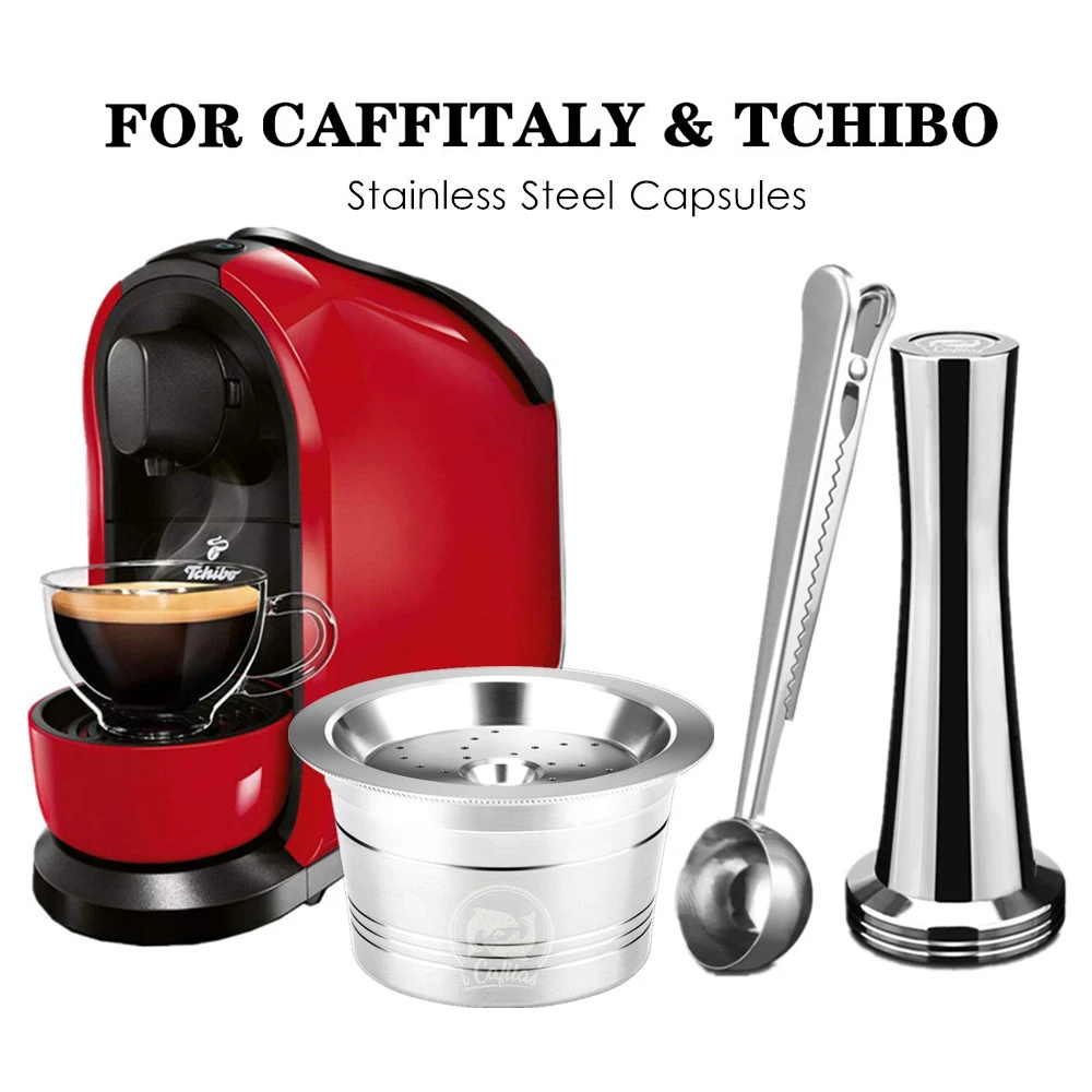 Per Caffitaly Tchibo Caftimo Aldi Expresssi Ricaricabile K-Fee Coffee Capsule Pod Filtri In Acciaio Inox Cafeteira Tamper Spoon