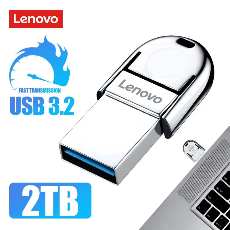 Lenovo Usb 3.0 Usb Flash Driver Type-C Otg Pendrive 1Tb Usb Memory Stick 2Tb Pendrive 128Gb Helloween Gift Spedizione Gratuita