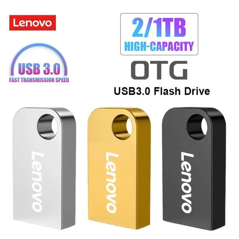 Lenovo 2Tb Metal Usb Flash Drive Usb 3.0 Ad Alta Velocità File Transfer Pen Drive 1Tb 512Gb Portatile Impermeabile U Disk Per Laptop/Pc