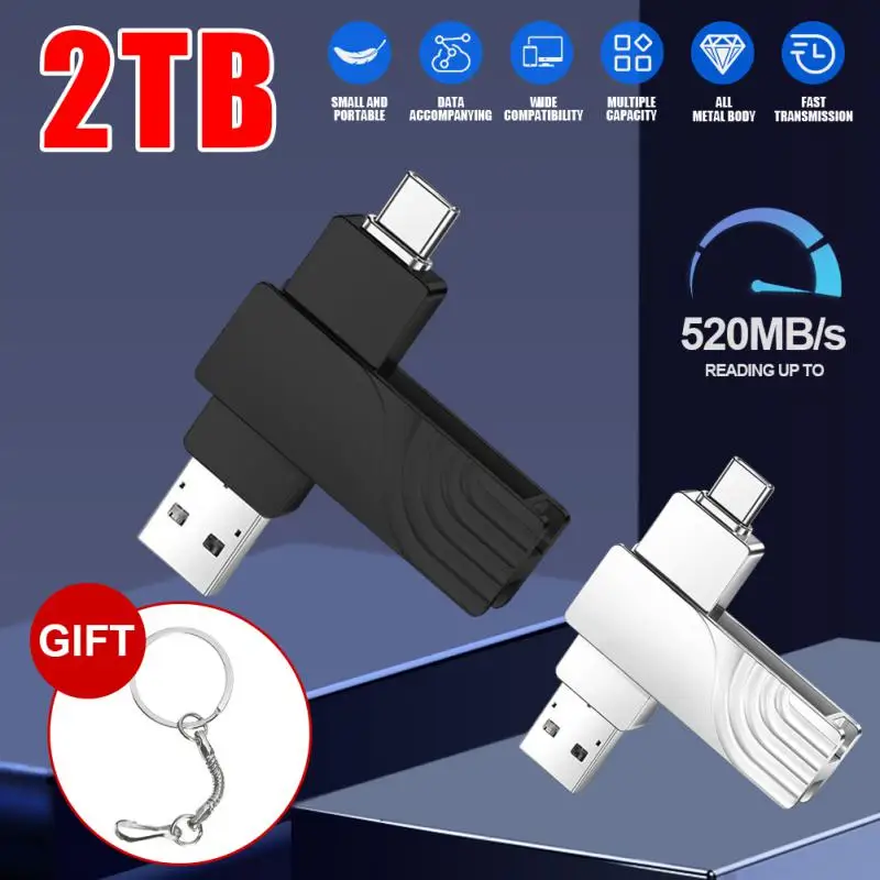 U Disk 2Tb 1Tb Usb 3.0 Tipo C Interfaccia 128Gb 2Tb 1Tb Computer Del Telefono Cellulare Trasmissione Reciproca Memoria Usb Portatile Nuovo