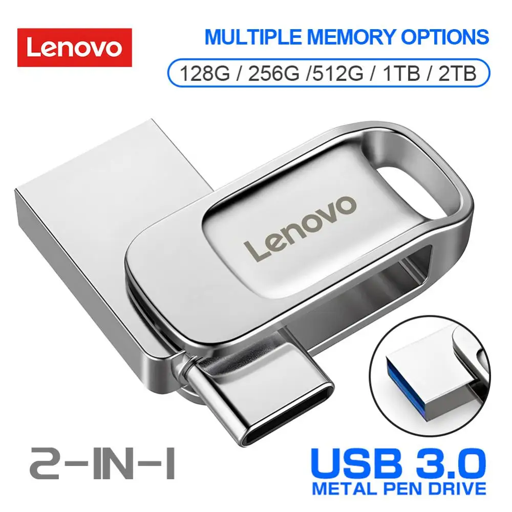 Lenovo Usb 3.0 Thumb Chiavette Usb 1Tb Tipo C Interfaccia Otg Pen Drive 128Gb Usb 2Tb Flash Memory Stick Per Pc/Laptop/Telefono
