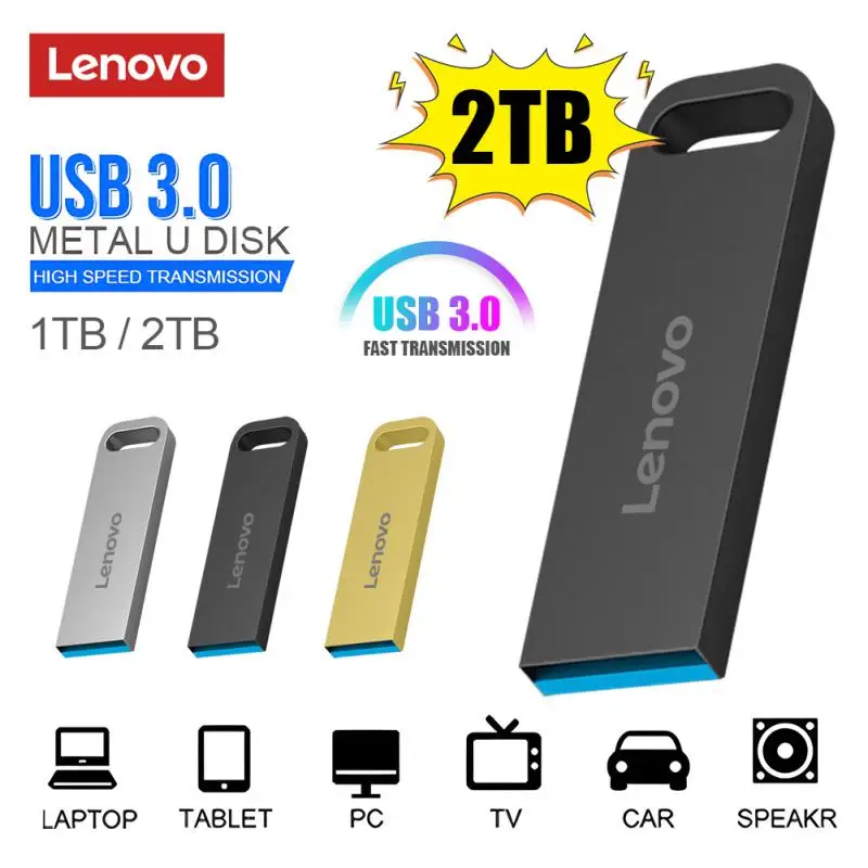 Lenovo Usb Flash Drive Disk 1Tb 2Tb Usb3.0 Pen Drive Tiny Usb Pendrive Memory Stick Storage Device U Disk Mini Flash Drive Gift