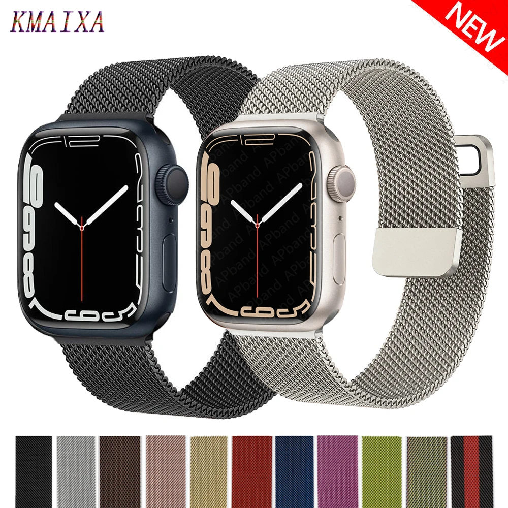 Cinturino Per Cinturino Apple Watch 44Mm 40Mm 45Mm 41Mm 38Mm 42Mm 44Mm Accessori Bracciale Milanese Loop Metal Iwatch Serie 3 4 5 6 Se 7