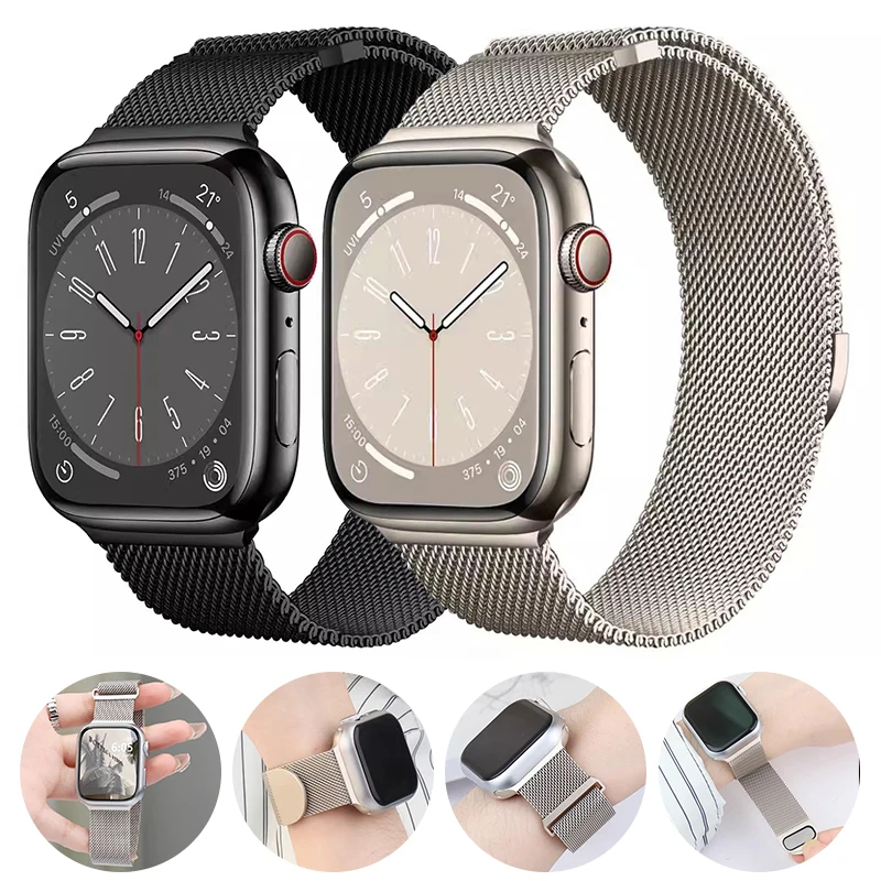 Cinturino Per Apple Watch Ultra Band 44Mm 40Mm 45Mm 41Mm 49Mm 42Mm 38Mm 45Mm Correa Milanese Loop Bracciale Iwatch Series 3 6 Se 7 8