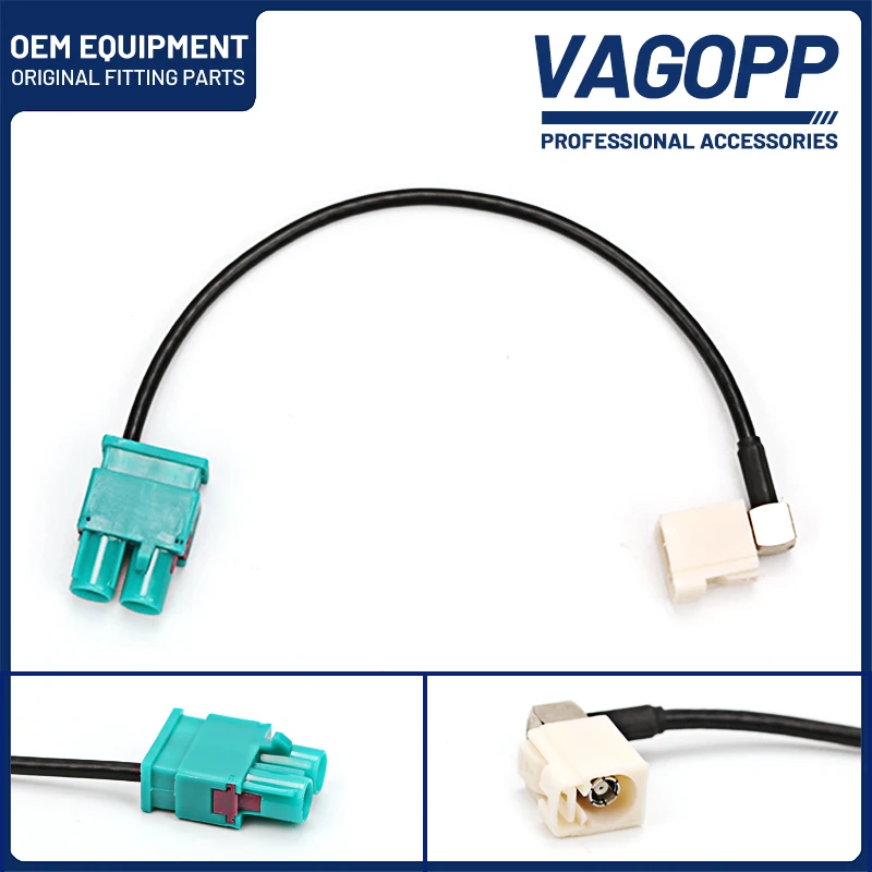 Da 2 A 1 Doppio Adattatore Radio Fakra Antenna Cavo Audio Rns Rcd 510 310 315 210 A Rcd330 Misura Per Vw Skoda Audi Stereo Head Unit