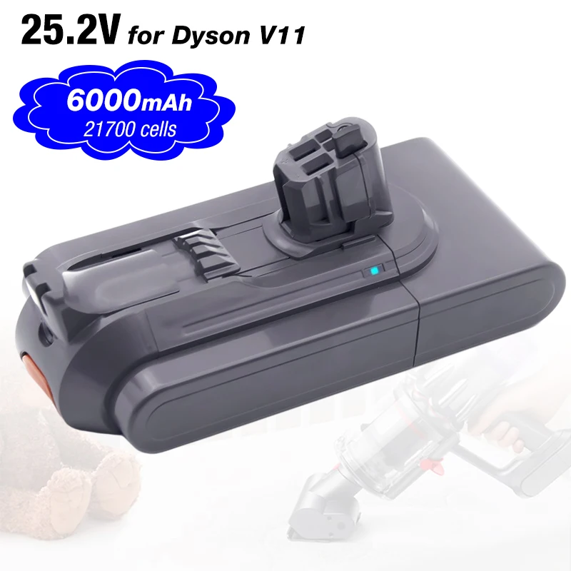 Sostituzione Animale V11 Per Dyson 25.2V 6.0Ah V11 Cordless Stick Vacuum V11 Outsize 970425-01 V11 Absolute Click-In Battery