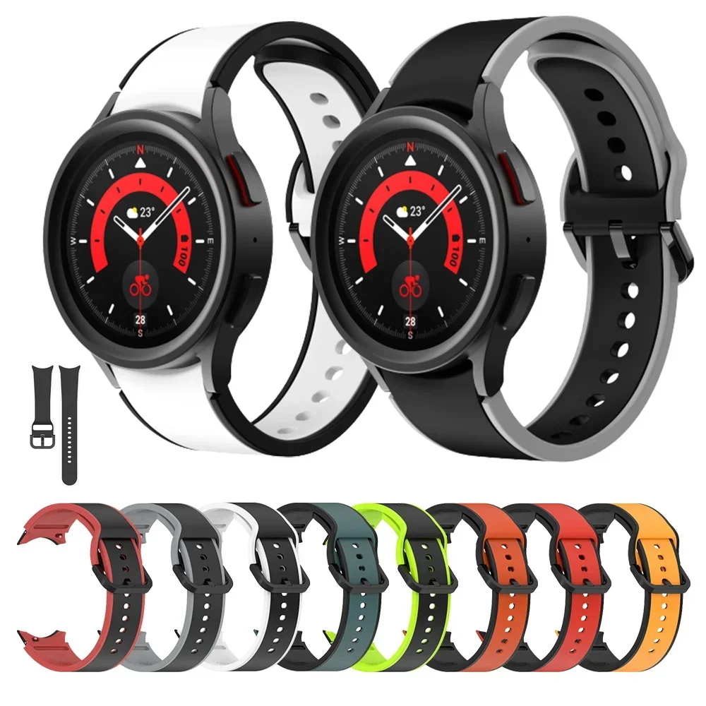Cinturino In Silicone Originale Per Samsung Galaxy Watch 5 40Mm 44Mm/Galaxy Watch 5 Pro Strap Bespoke Edition Sport Strp Band Bianco Nero