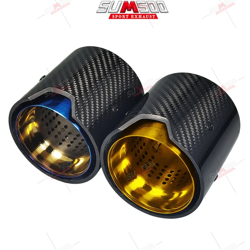 1 Pz M Performance Punta Di Scarico In Fibra Di Carbonio Per Tubo Interno In Oro Blu Bruciato Per Bmw M2M3M4 M135I M235I M140I M240I M335I M340I M435I
