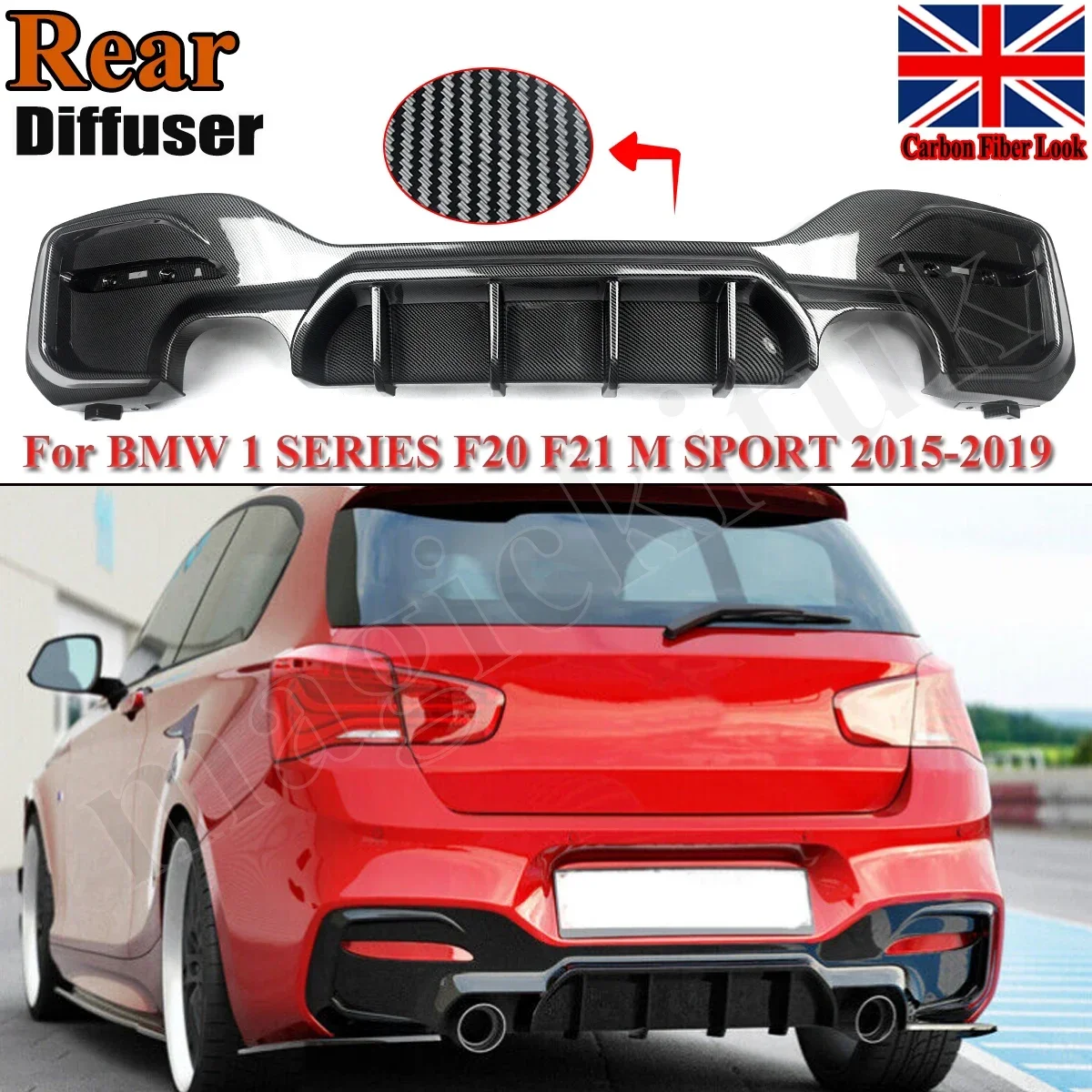 Per Bmw F20 F21 M135I M140I Performance Style Diffusore Posteriore Carbon Look Lifting