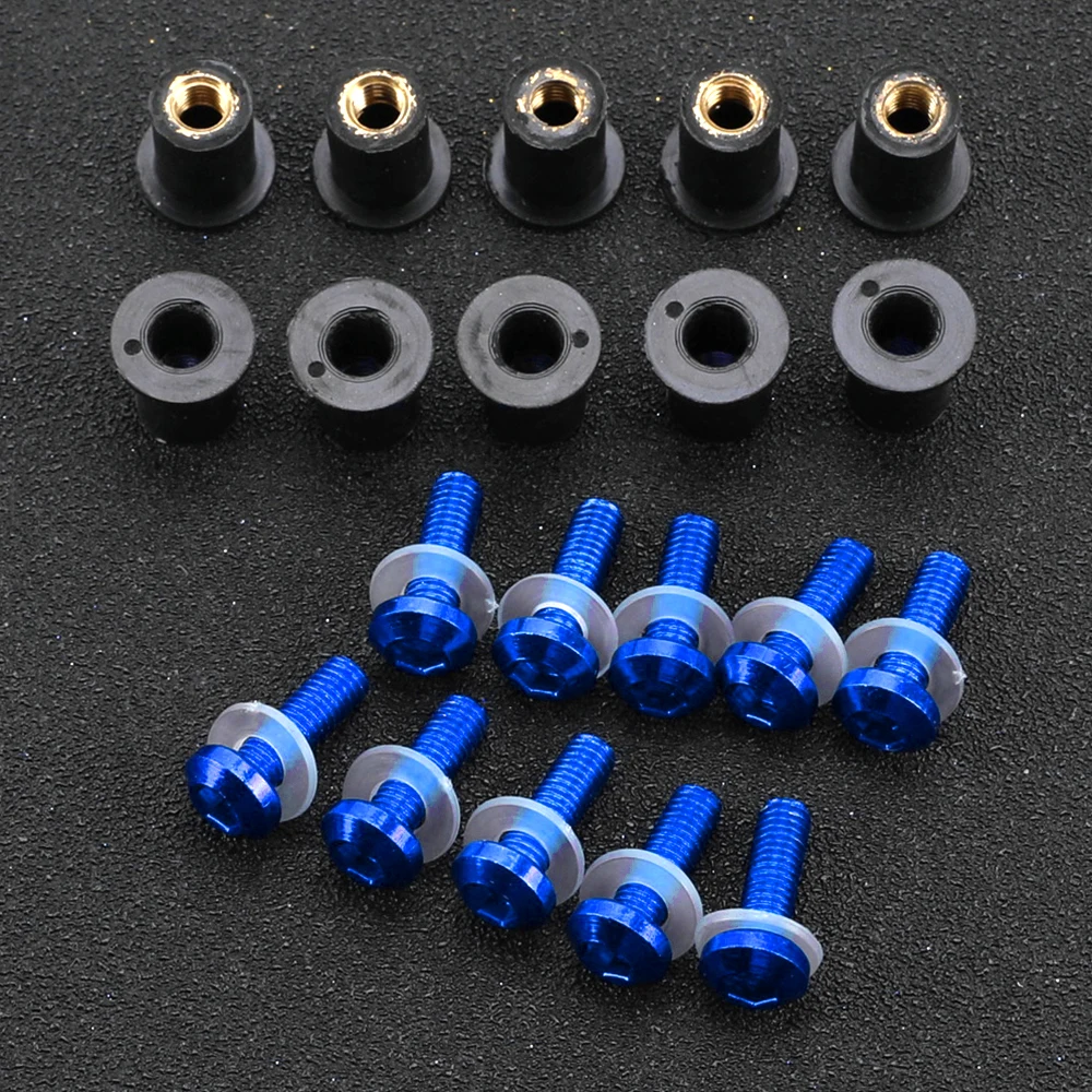 Per Yamaha Rd250 Rd400 Rd250 Rd350 Rd500 Lc A/B/C/D/E // F 10 Pezzi Accessori Moto 5Mm Parabrezza Bulloni Parabrezza Kit Vite
