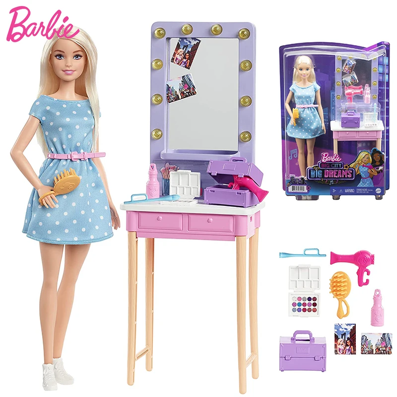 Barbie Big City Originale Big Dream Malibu Backstage Spogliatoio Bambole Giocattolo Sociale Per Ragazze Accessori Interazione Play House