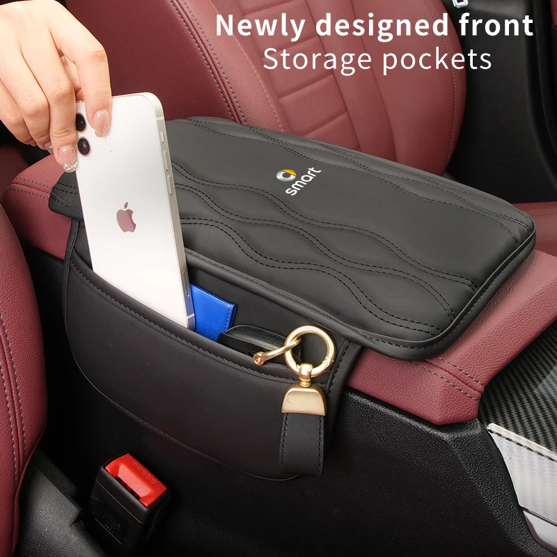 Scatola Del Bracciolo Dell'Auto Scatola Portaoggetti Del Bracciolo Dell'Organizzatore Borse Portaoggetti Su Entrambi I Lati Per Smart Fortwo 451 453 E