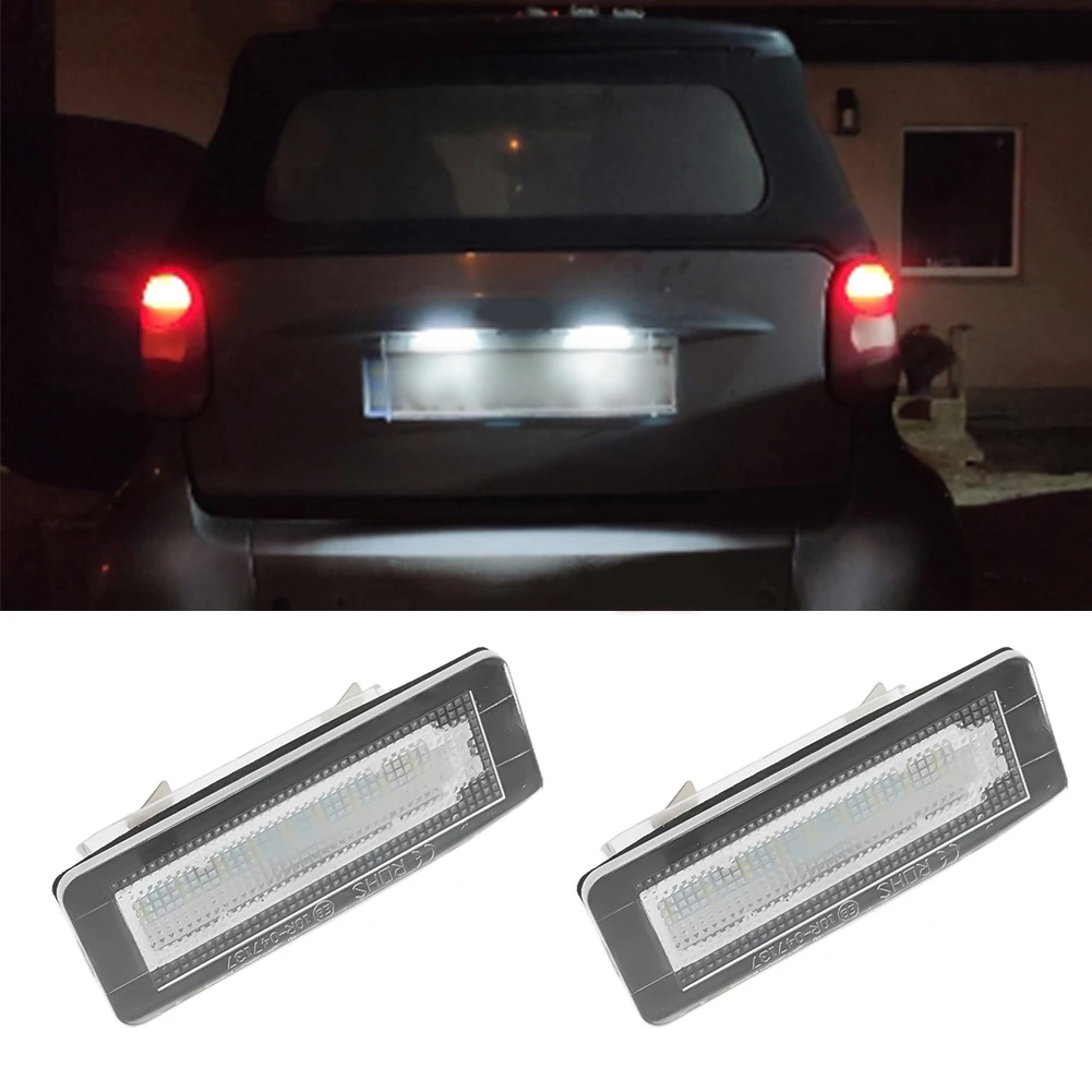 Luci Targa 450 451 6500K Cabrio 2X Coupe Cabrio Per Smart Fortwo Led Targa Bianca