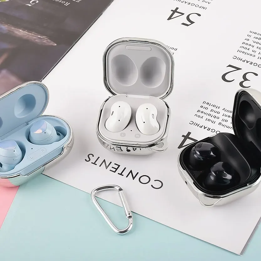 New Electroplating Pc Case Protective For Samsung Galaxy Buds 2 / Galaxy Buds Pro / Galaxy Buds Live Charging Cases Cover Shell