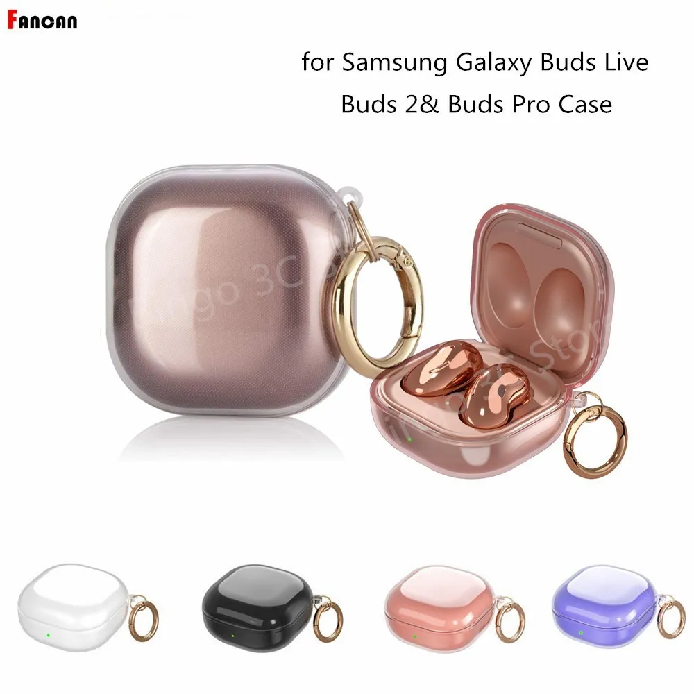 Cover Trasparente Per Samsung Galaxy Buds Live/Buds 2/Buds Pro Soft Tpu Protector Con Gancio Per Galaxy Buds Live Buds2 Pro Custodie
