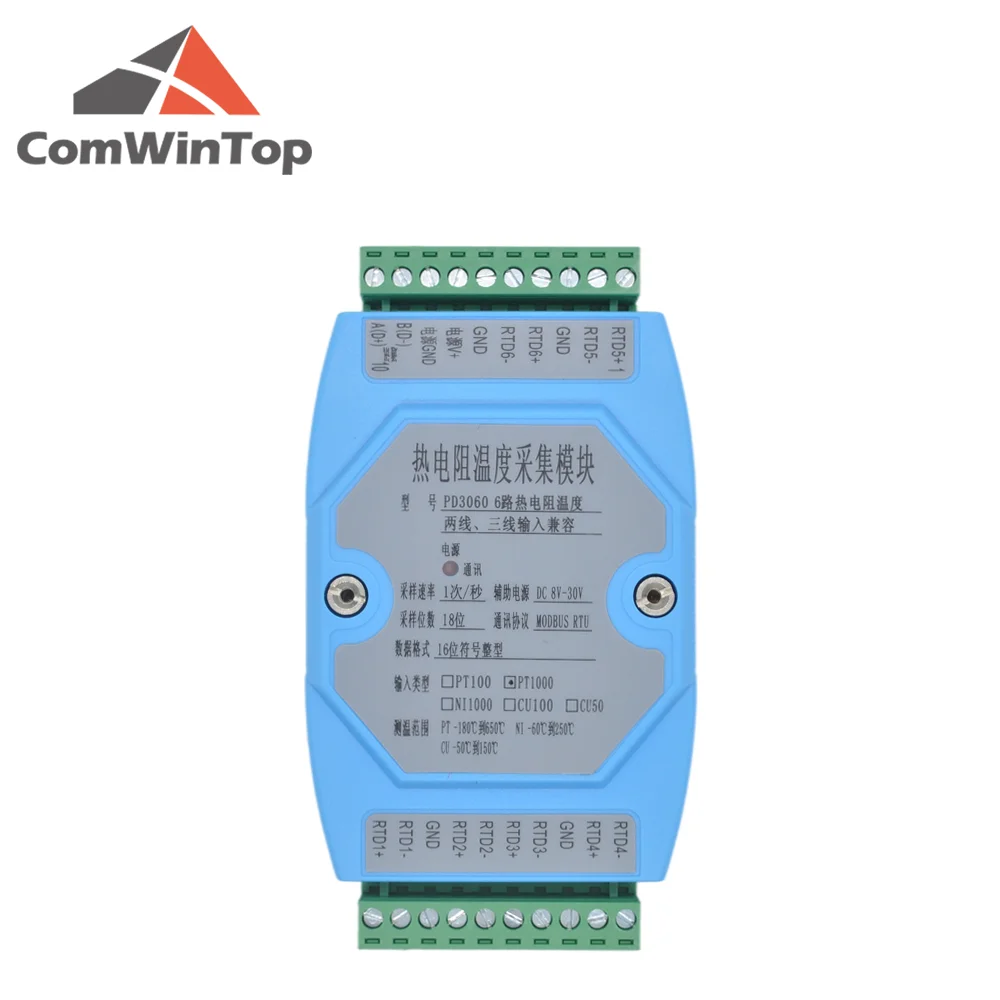 Modulo Di Acquisizione Della Temperatura Di Uscita Modbus Rs485 Pt100/Pt1000 A 6 Canali Con Schermo Oled