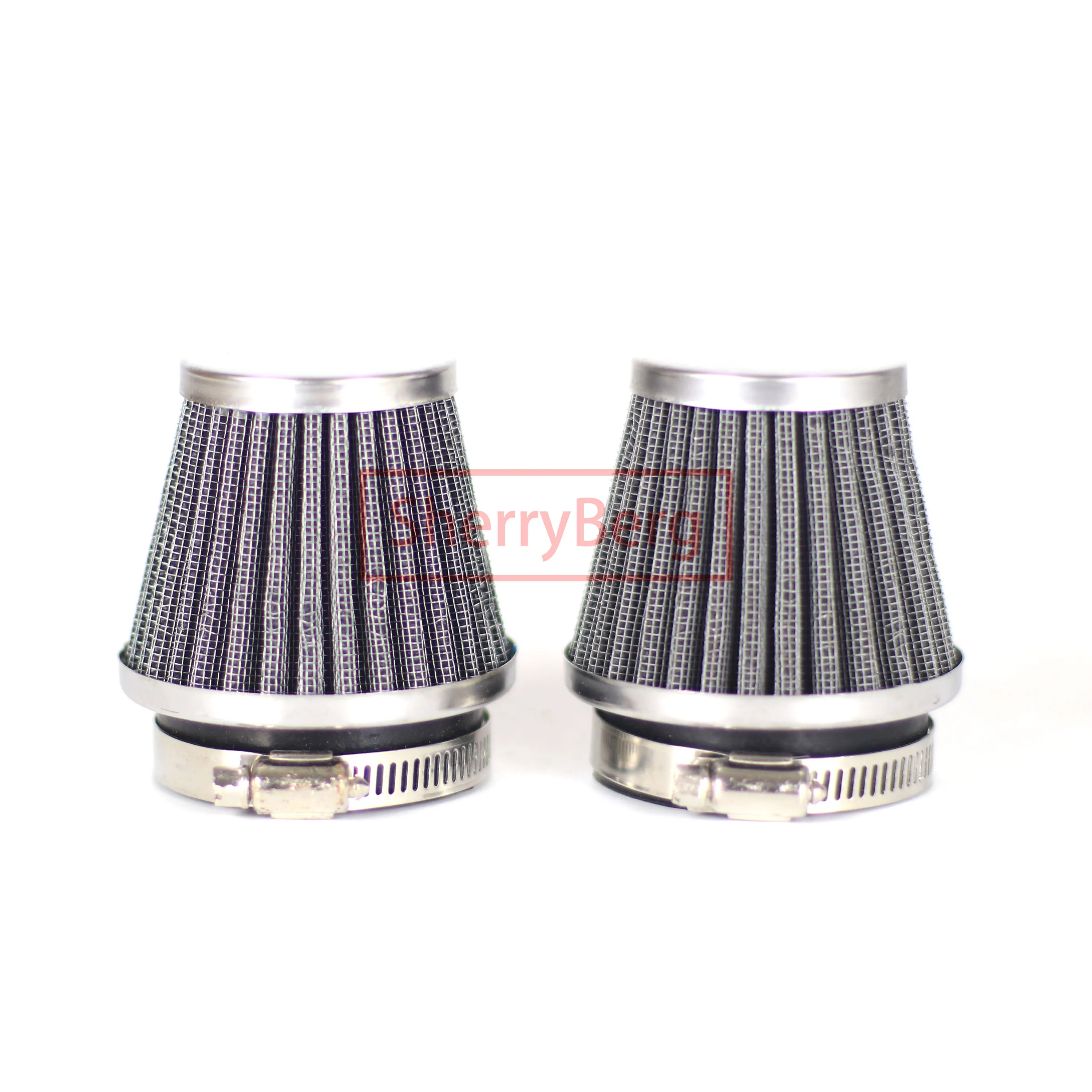 Sherryberg Nuovo 2 Pcs 54Mm 55Mm Power Blackair Filter / Cleaner Per Moto Carburatore Carb Carburador Carbuettor