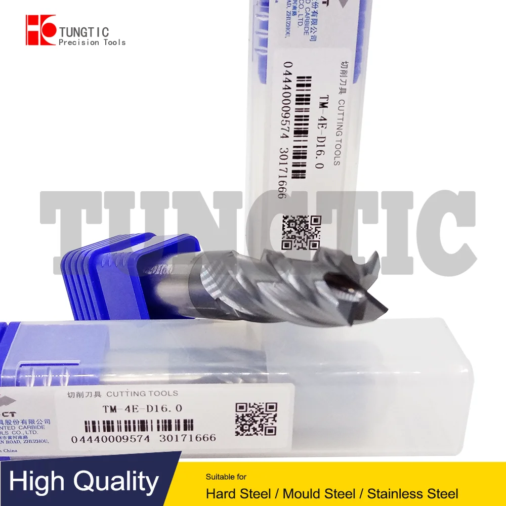 Tm Series Tm-4E 4Mm ~ 20Mm Fresa A Candela Piatta Con Gambo Dritto A 4 Scanalature Per La Lavorazione Della Lega Di Titanio Tm-4E-D4.0 Tm-4E-D5.0 Tm-4