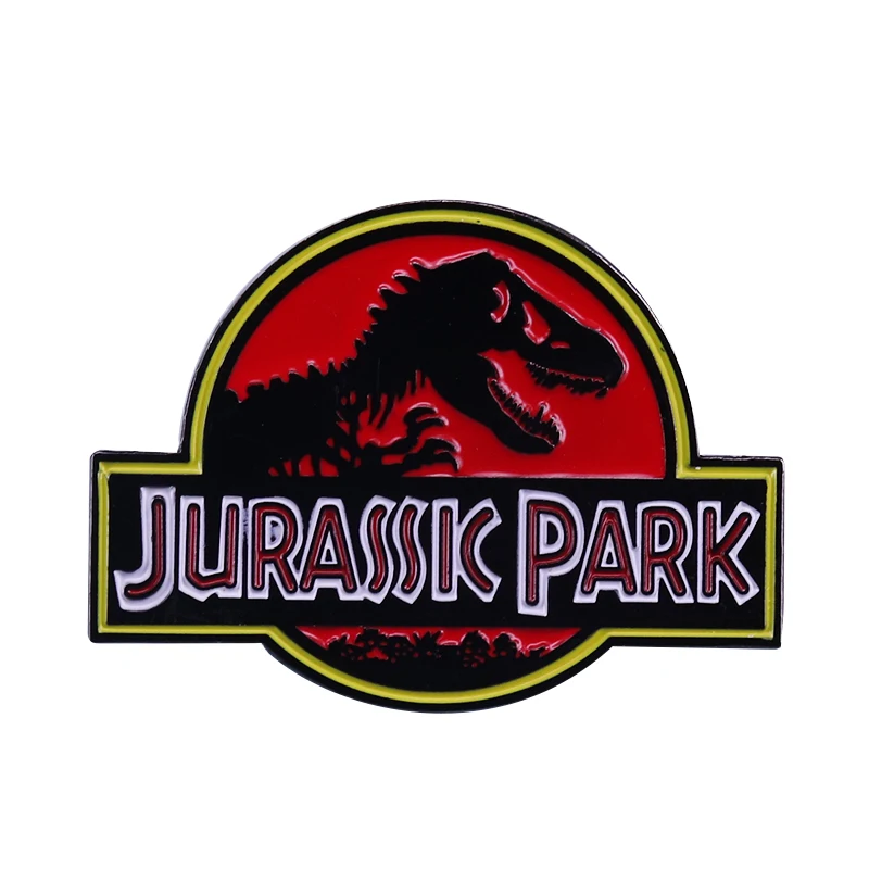 Classic Jurassic Park Theme Badge Great Sci-Fic Movie Fans Flair Addizione
