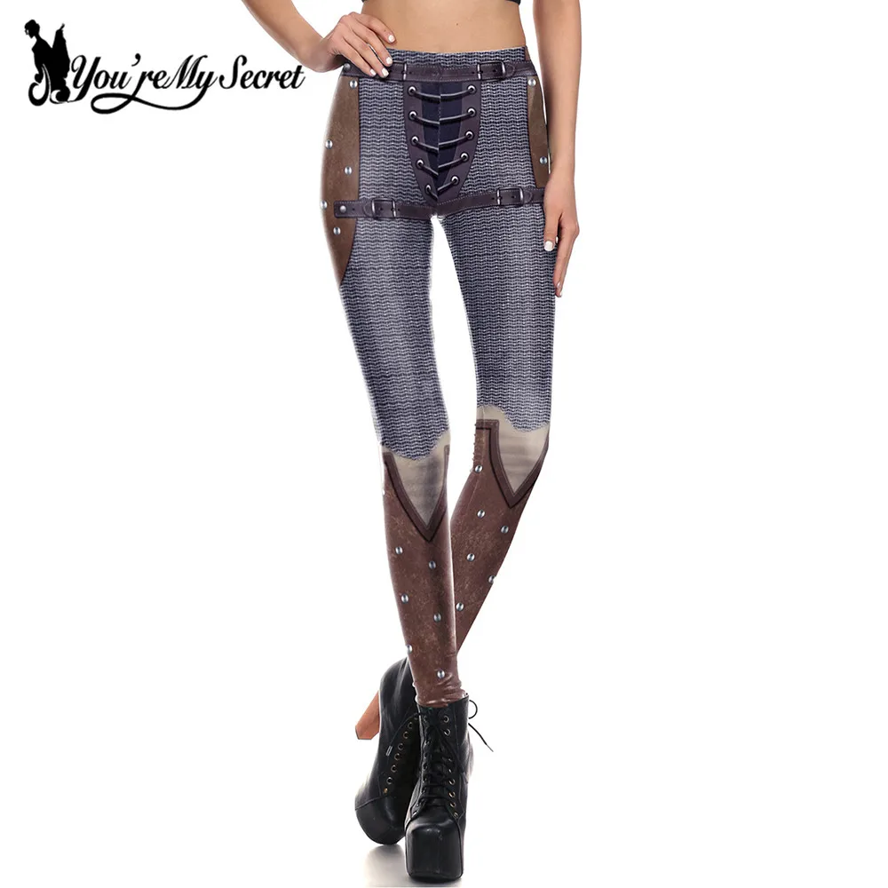 [Sei Il Mio Segreto] Retro Della Maglia Legging Donne Armatura Comic Cosplay Slim Leggings Donne Digital Print Leggins Di Allenamento Pantaloni Pantal