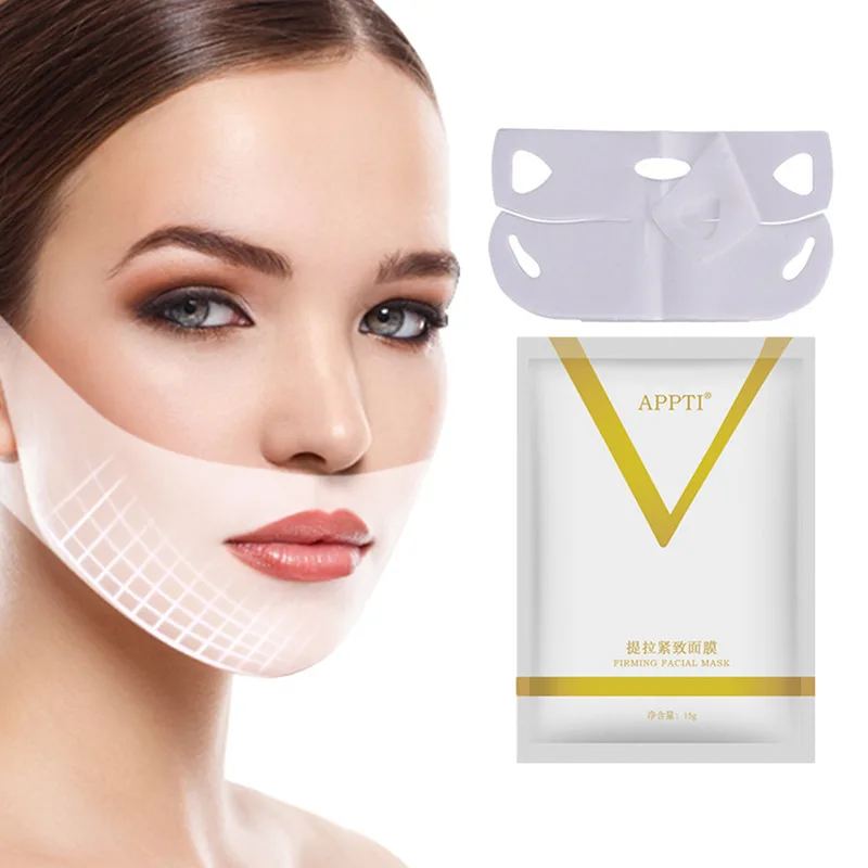 Maschera Per Il Lifting Del Viso In Silicone Riutilizzabile Nastro Antirughe In Gel Morbido Benda Per Sbiancare La Pelle Cintura Dimagrante Patch A Fo