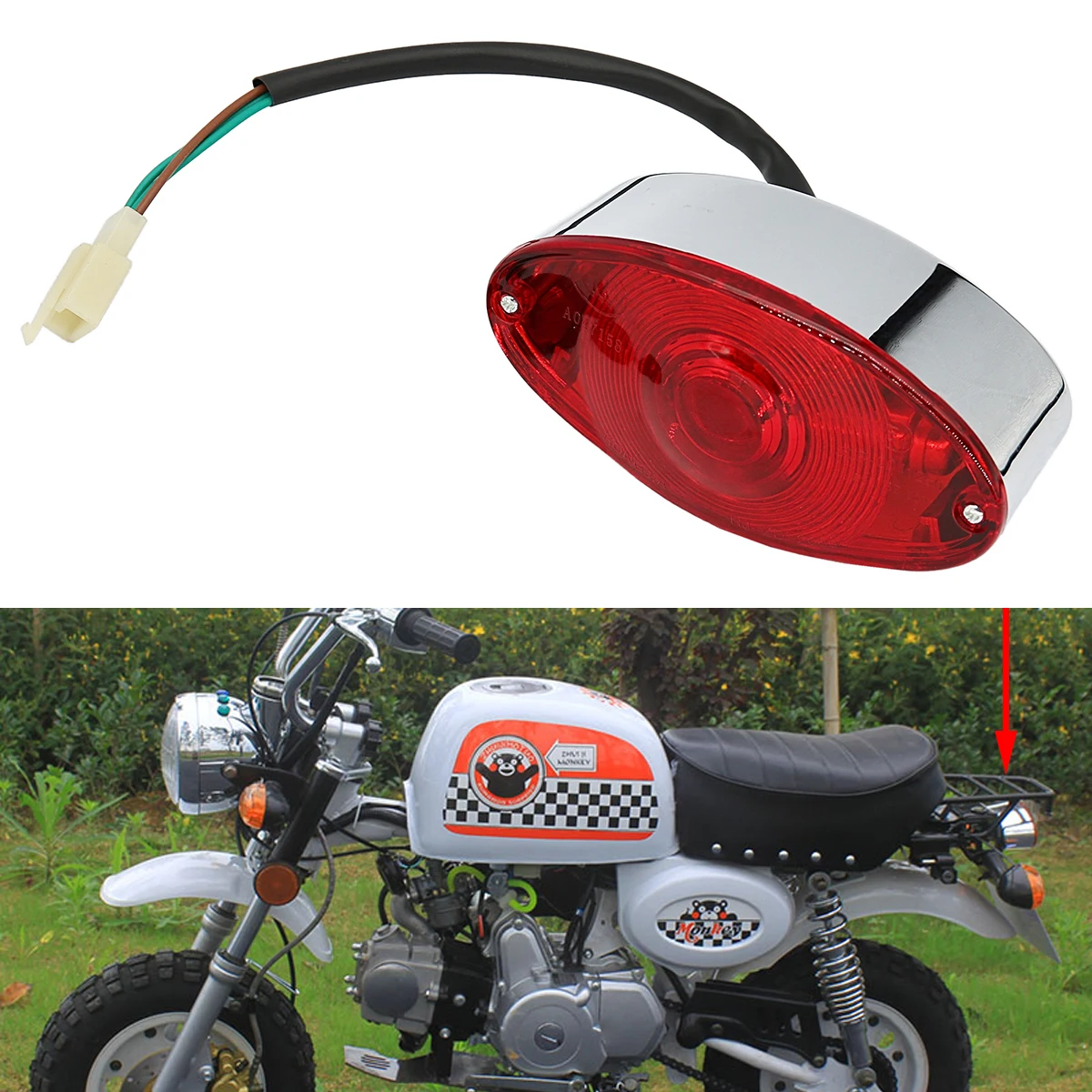 1Pc Fanale Posteriore Fanale Posteriore Fanale Posteriore Per Honda Monkey Z50 Z50Jz Z 50 Kdf Bike Mini Trail Monkey Bike Accessori