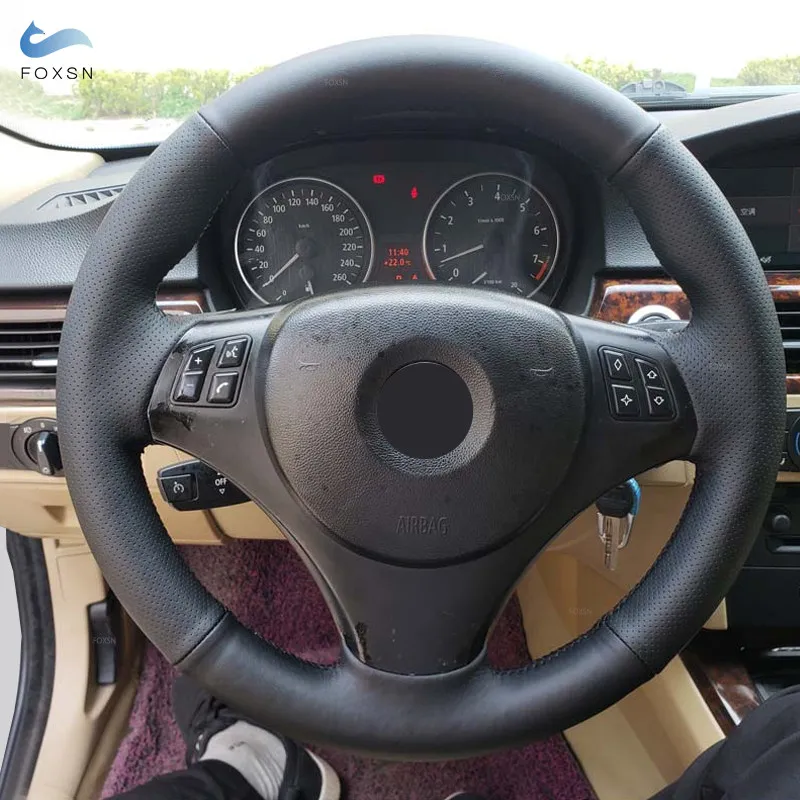 Treccia Sul Volante Per Bmw M Sport 1 3 Serie M3 E90 E92 E93 E81 E82 E87 X1 E84 Volante Auto Copertura In Pelle Perforata